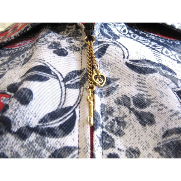 Vintage St John Sport Paisley Bold Print Zip Up Jean Jacket Size Small - Picture 3 of 8